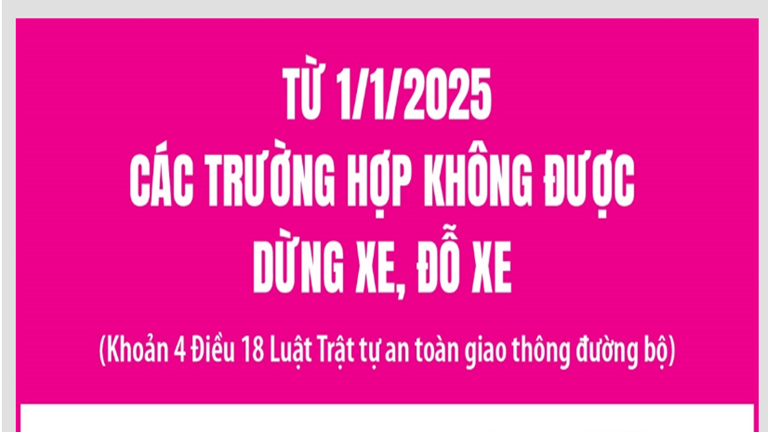 Các trường hợp không được dừng xe, đỗ xe từ 1/1/2025