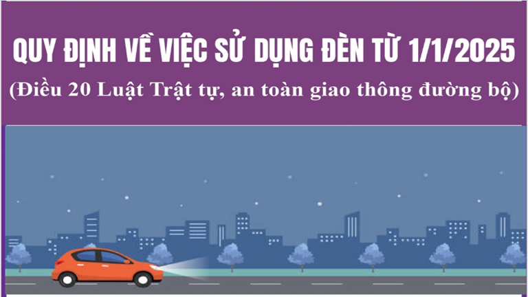 Quy định về việc sử dụng đèn từ 1/1/2025